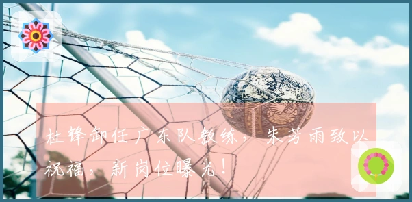 杜锋卸任广东队教练，朱芳雨致以祝福，新岗位曝光！